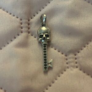 David Yurman Silver and Black Skull Key Pendant